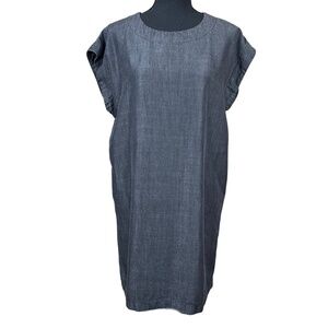 Silk + Steel Gray Tencel Cap Sleeve Dolman Body Tunic Dress Size 8